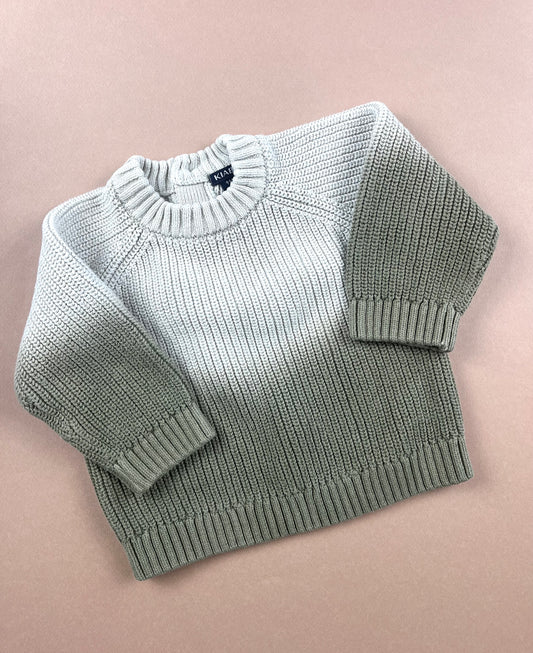 Pull en mailles vert Kiabi 9 mois