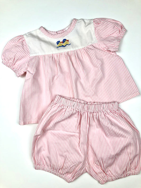 Ensemble blouse + Bloomer vintage 6 mois