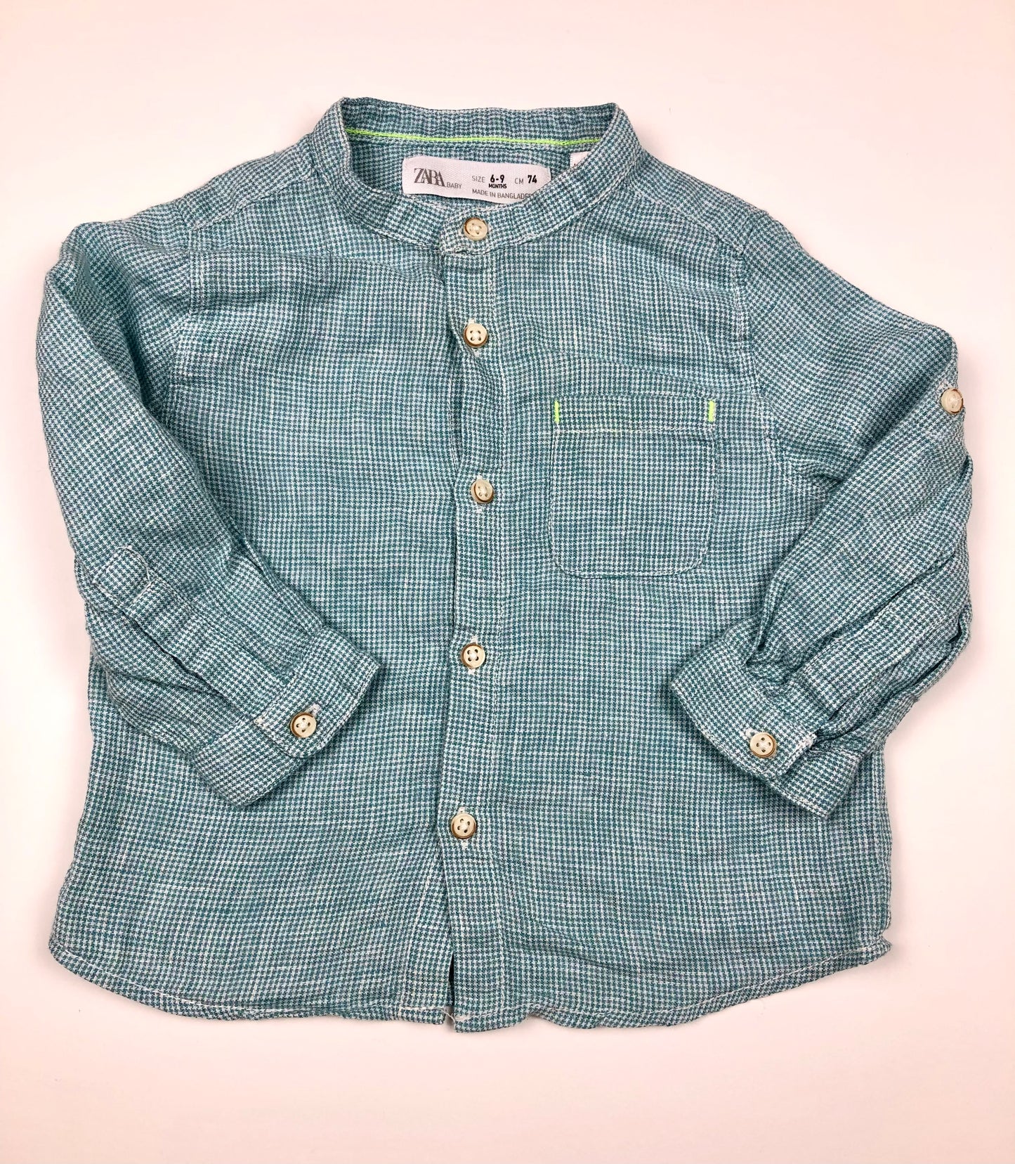 Chemise blanche et bleue Zara 9 mois