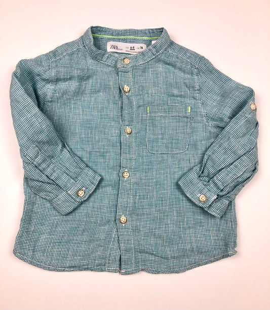 Chemise blanche et bleue Zara 9 mois