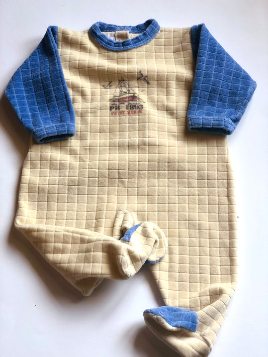 Pyjama dors-bien en velours Petit Bateau vintage 6 mois