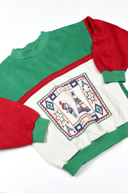 Sweat motifs indien vintage Mac Murray 5 ans