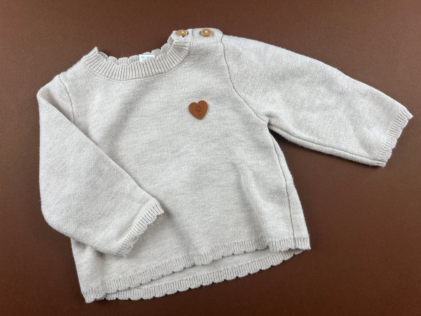 Pull en mailles beige Obaïbi 3 mois