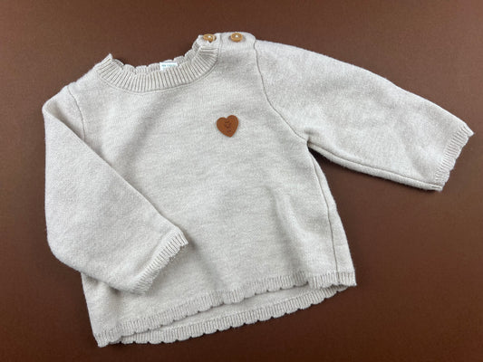 Pull en mailles beige Obaïbi 3 mois