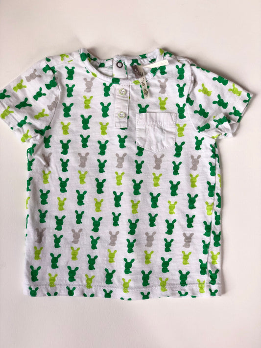 T-shirt motif cactus blanc et vert Orchestra 6 mois