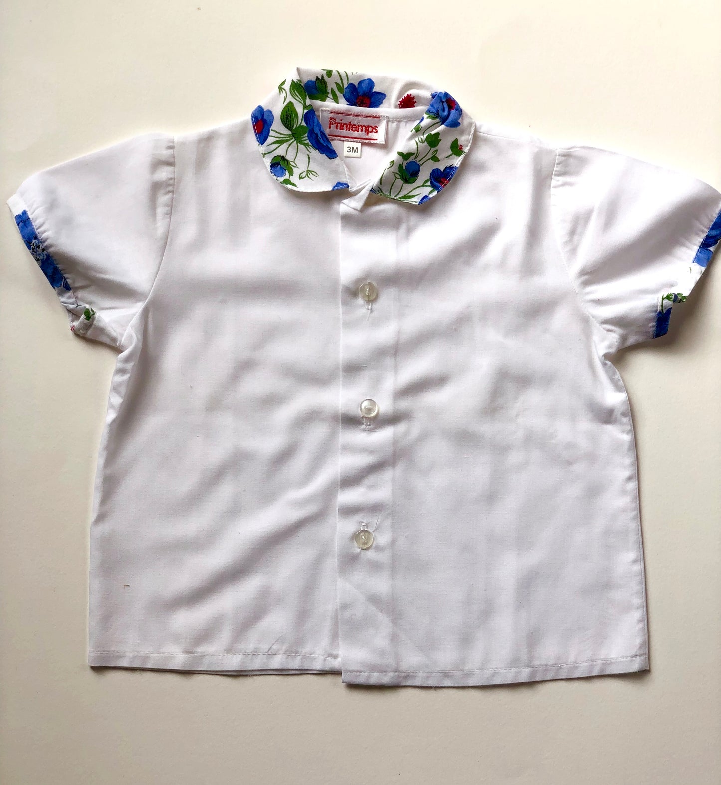 Ensemble chemise et salopette à fleurs vintage Printemps 3 mois
