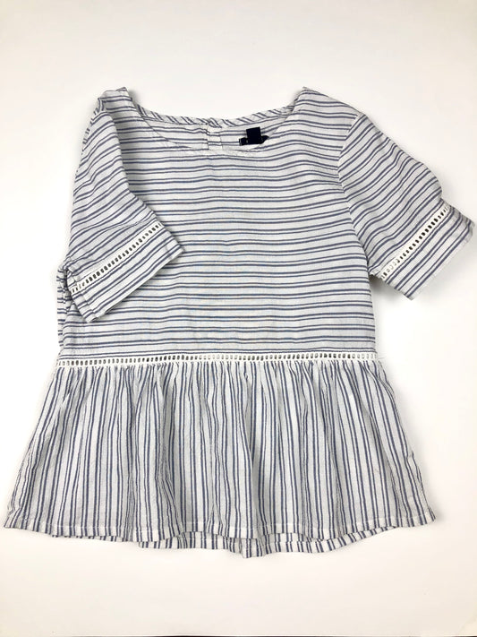 Blouse rayée blanche et bleue Kiabi 6 ans