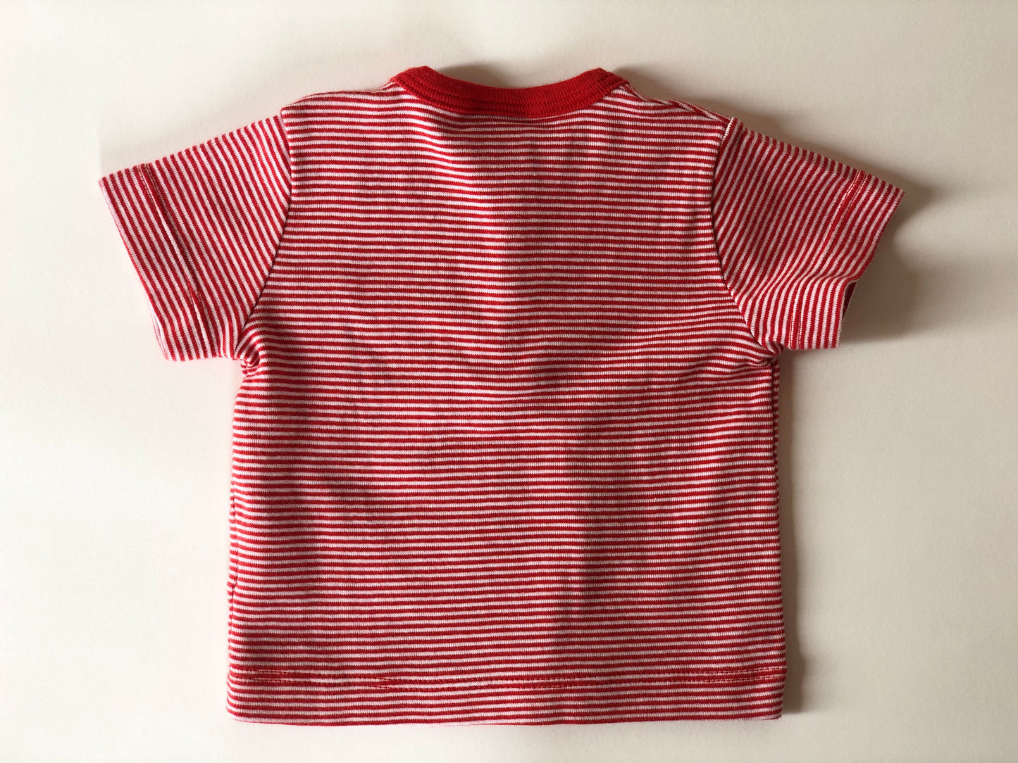 Tee-shirt manches courtes rayé rouge et blanc 3 mois Petit Bateau