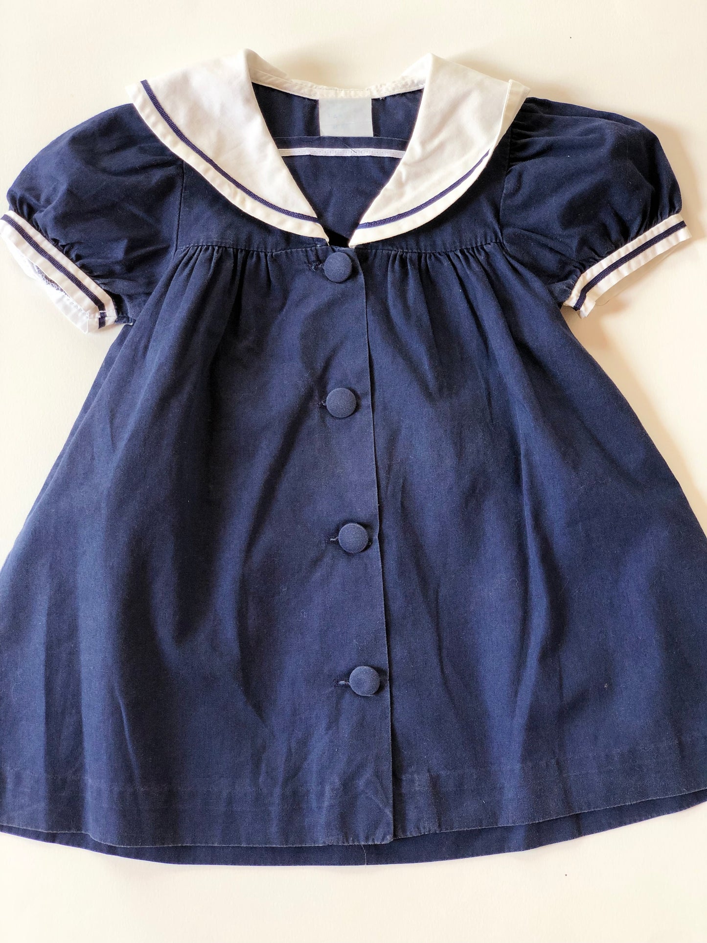 Robe bleue vintage Alphabet 12 mois