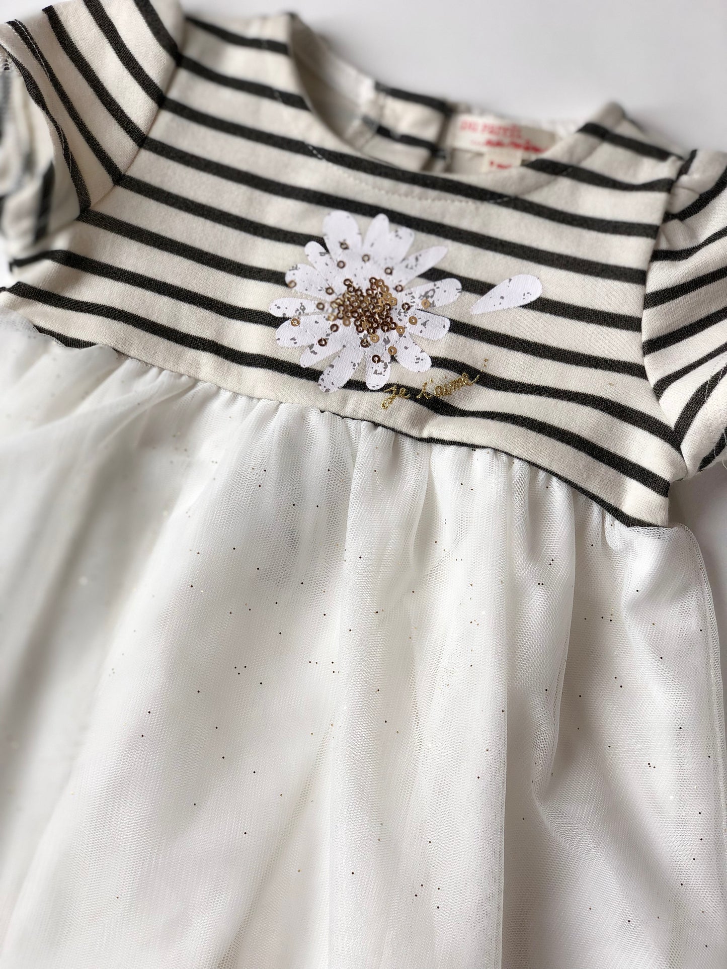 Robe en tulle blanc et noir Du Pareil Au Même 9 mois