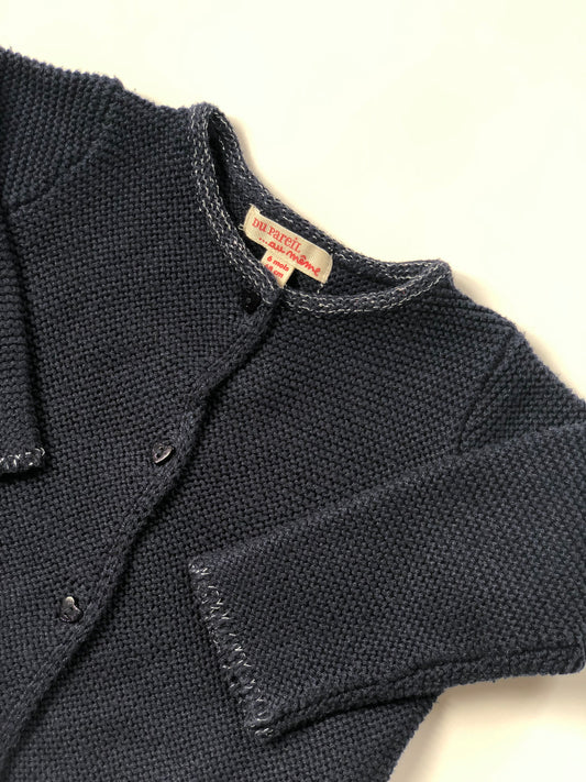 Gilet en mailles bleu marine Du Pareil Au Même 6 mois