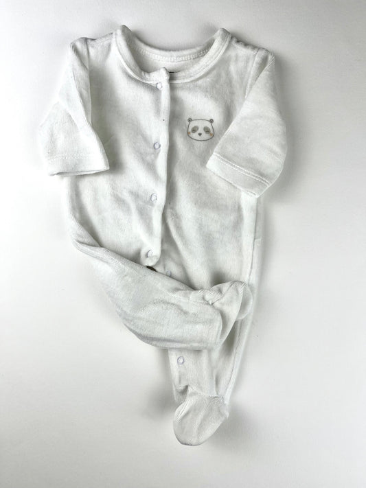 Pyjama velours blanc Vertbaudet naissance