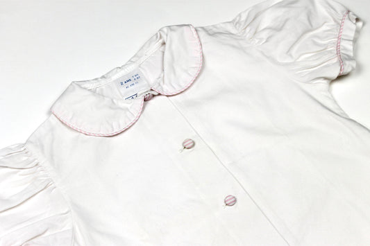Chemisier blanc vintage Alphabet 2 ans