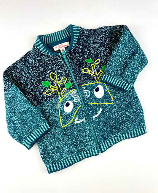 Gilet zippé en mailles bleu Du Pareil Au Même 6 mois