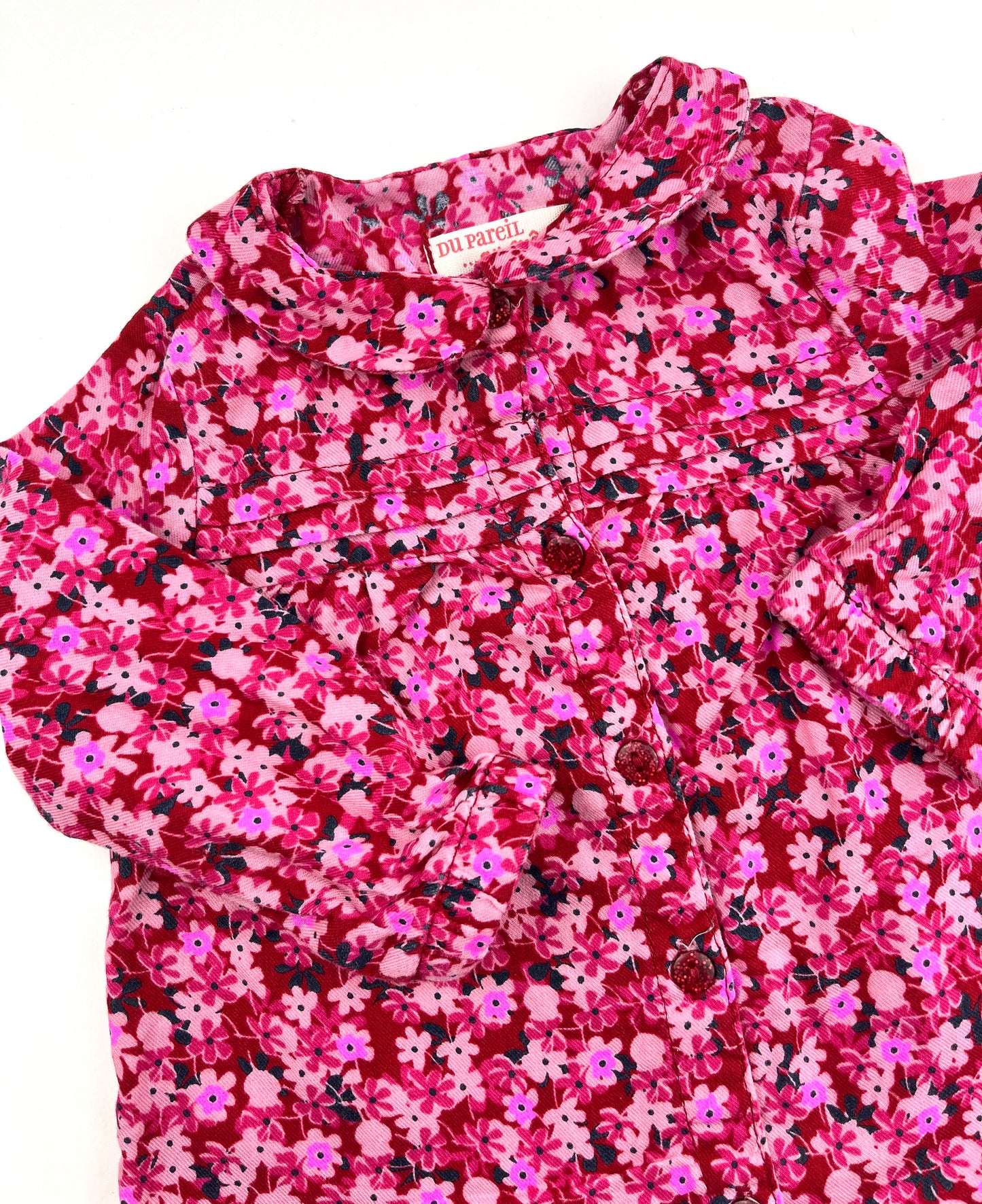 Chemisier à fleurs rose Du Pareil Au Même 9 mois