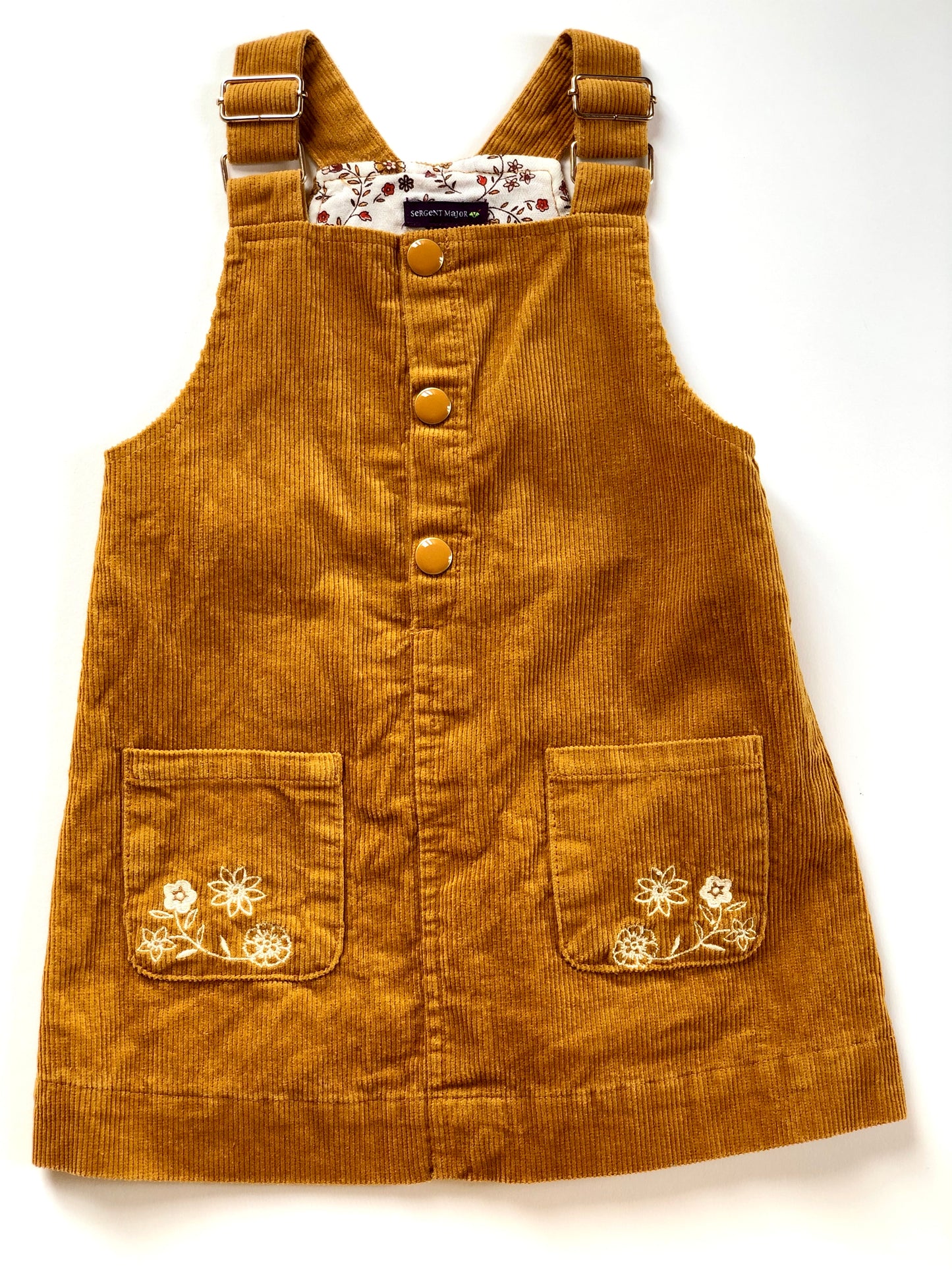Robe salopette en velours côtelé moutarde Sergent Major 2 ans
