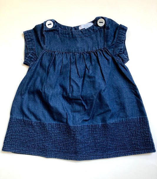 Robe manches courtes en denim bleue Jacadi 12 mois