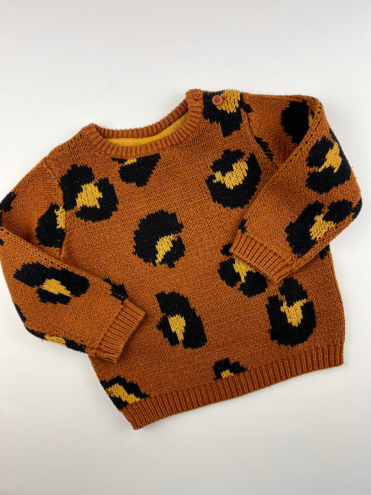 Pull en maille léopard Hema 12 mois