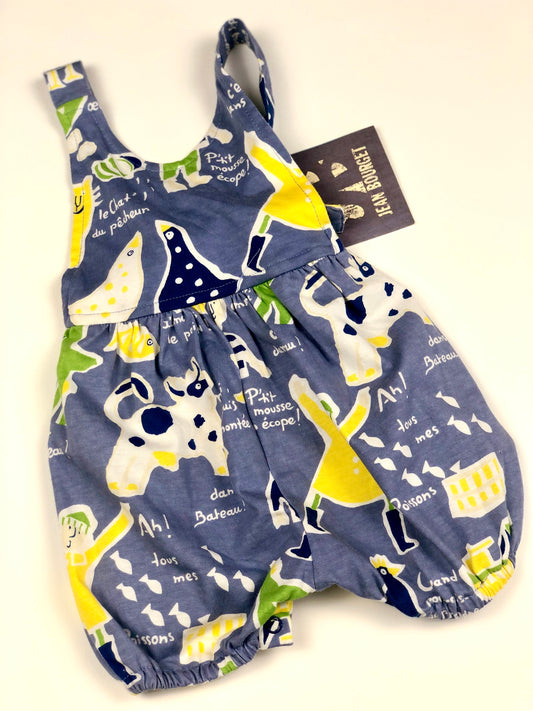 Barboteuse vintage bleue vintage Jean Bourget 3 mois