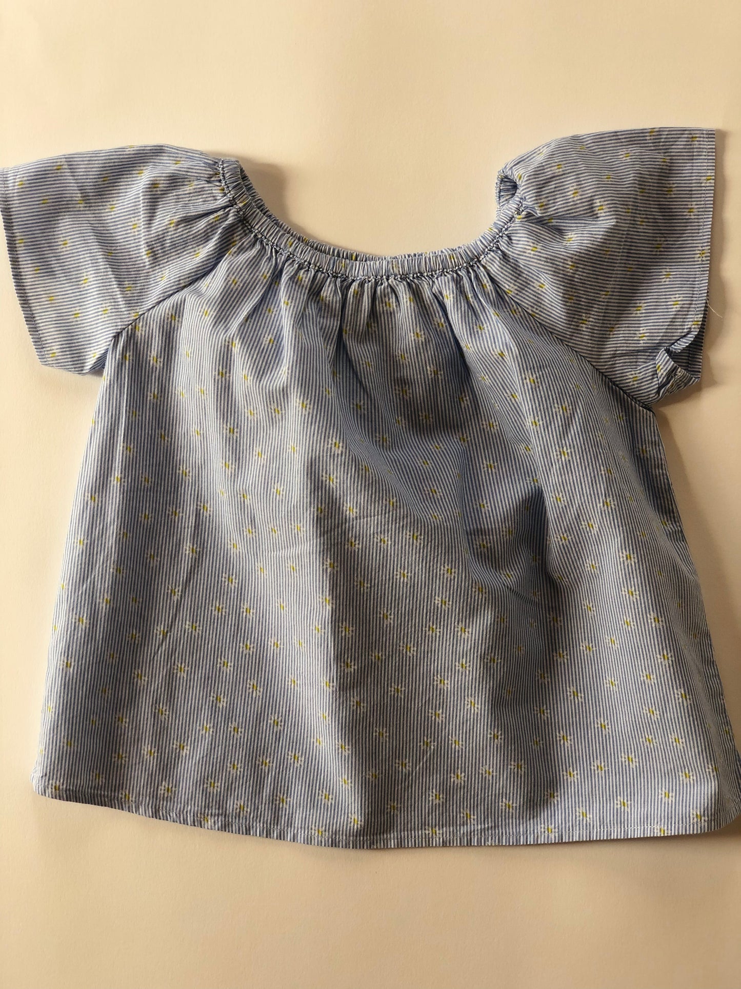 Tee-shirt manches courtes rayé et fleurs Zara 4 ans