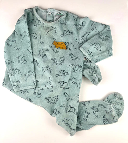 Pyjama dinosaures en velours bleu Kiabi 2 ans