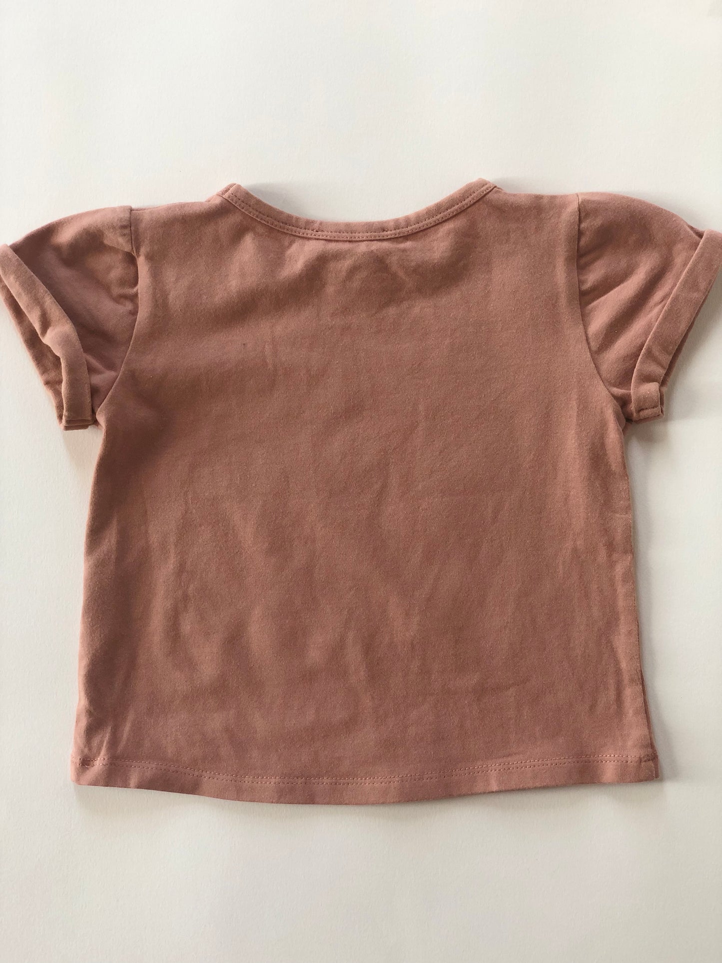 Tee-shirt manches courtes vieux rosé Frangin Frangine 12/18 mois