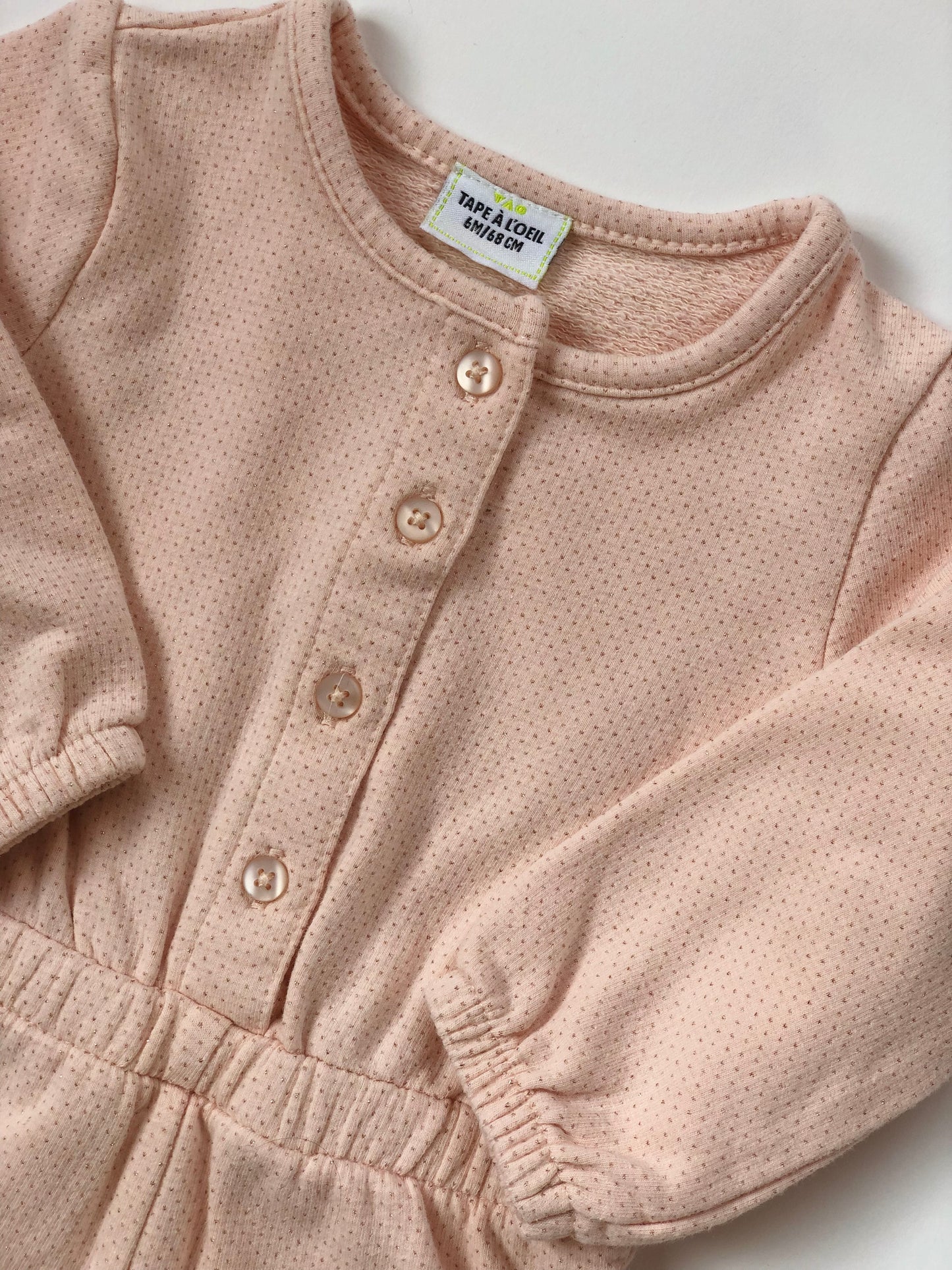 Combi-short rose à pois brillants Tape à l’oeil 6 mois