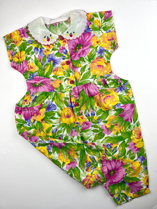Combinaison à fleurs vintage 9/12 mois
