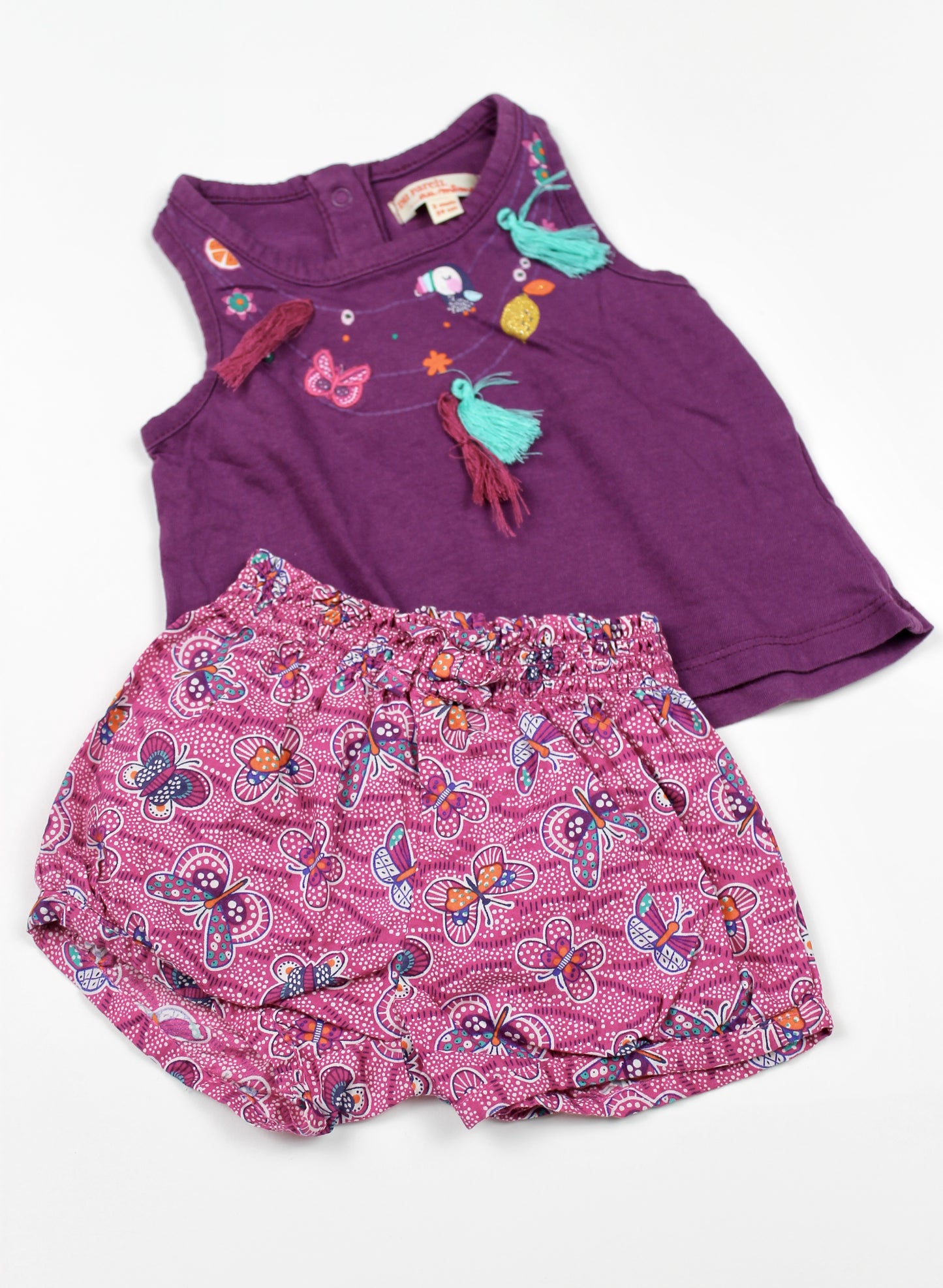 Ensemble débardeur + short violet Sergent Major 3 mois