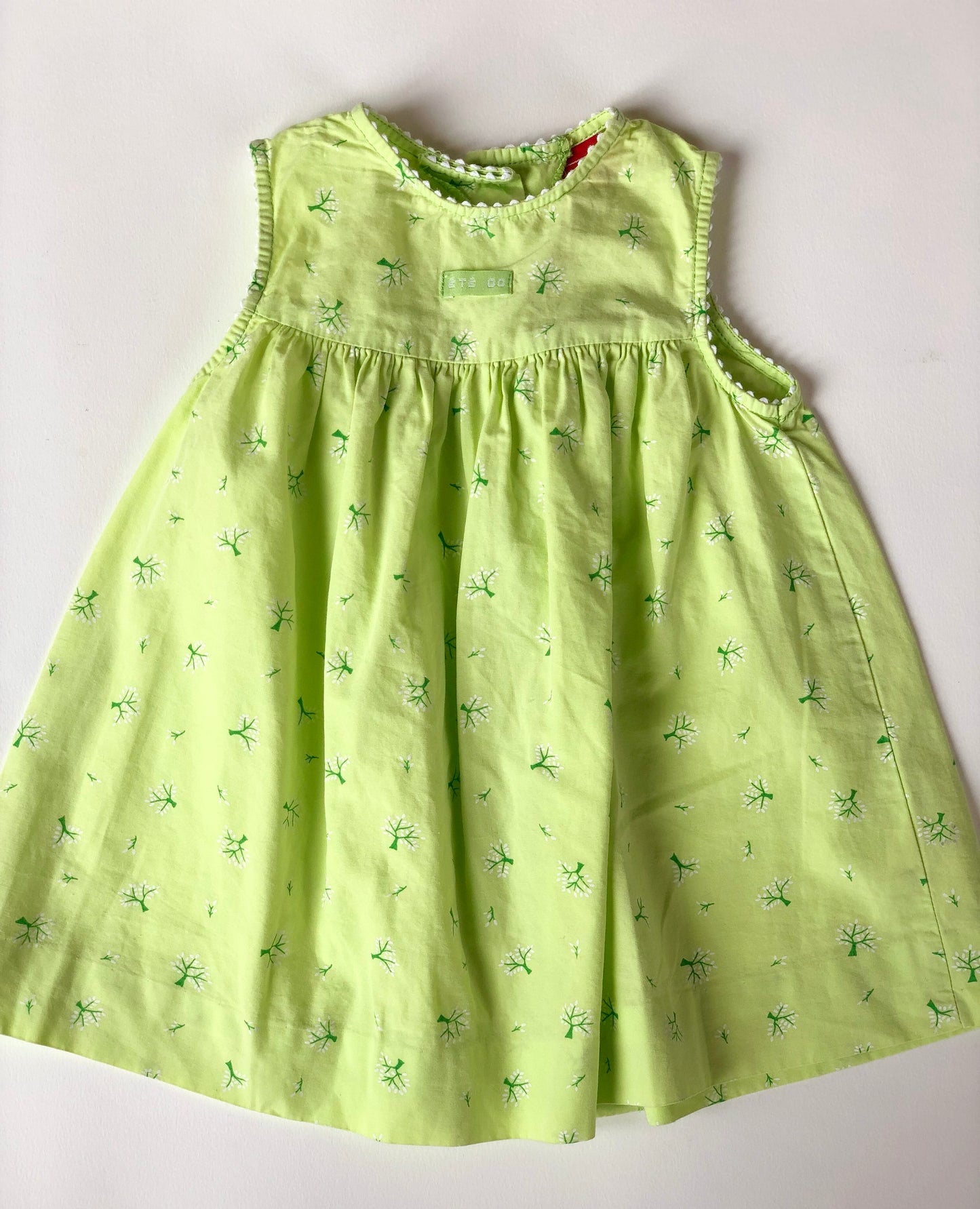 Robe à fleurs verte vintage Tex 6 mois