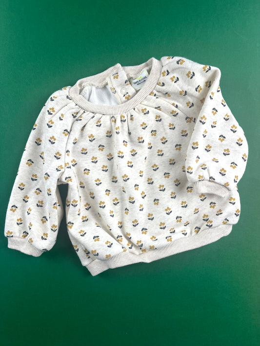 Sweat beige à fleurs TAO 9 mois