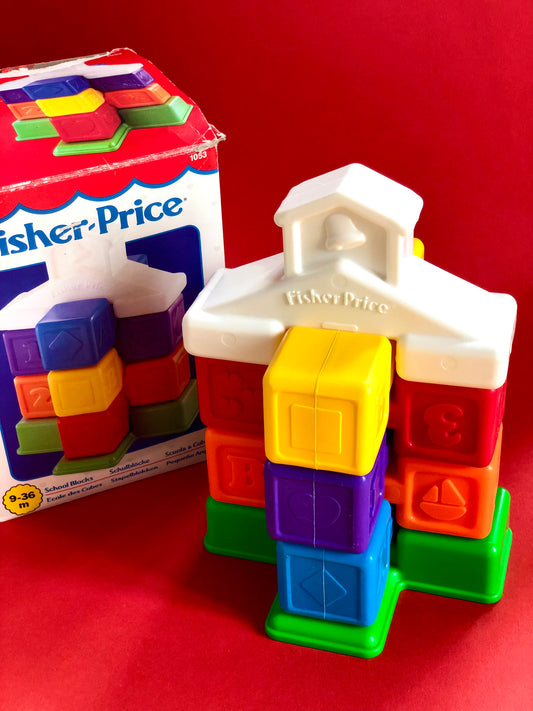 Jeux cubes à empiler School Blocks vintage Fisher-Price