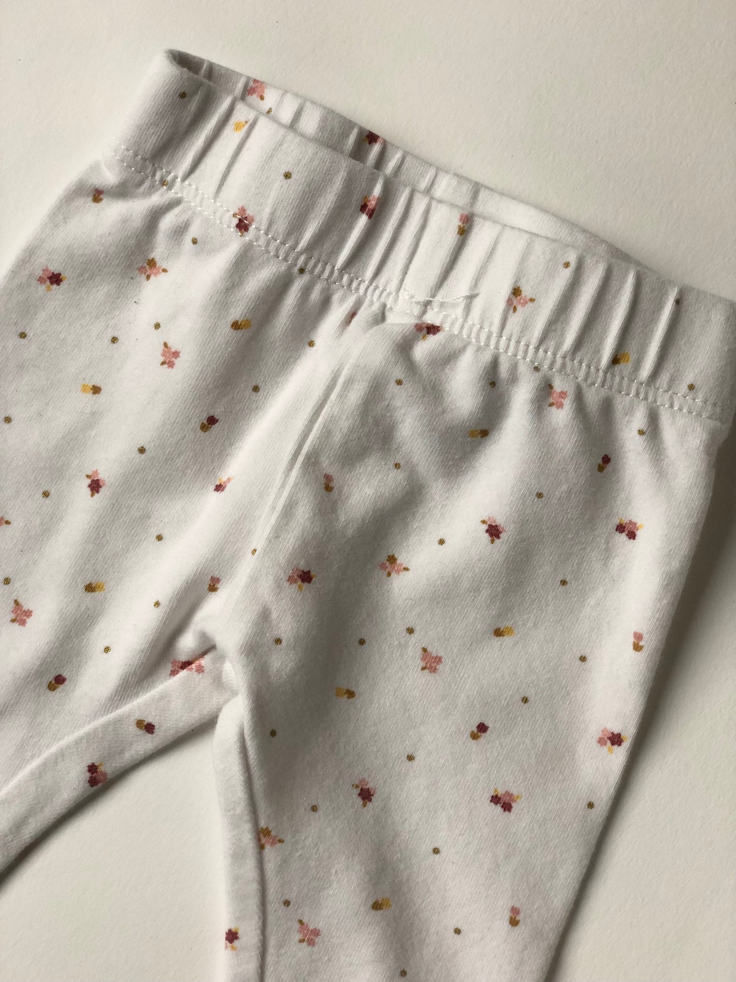 Legging blanc à fleurs Kiabi 3 mois