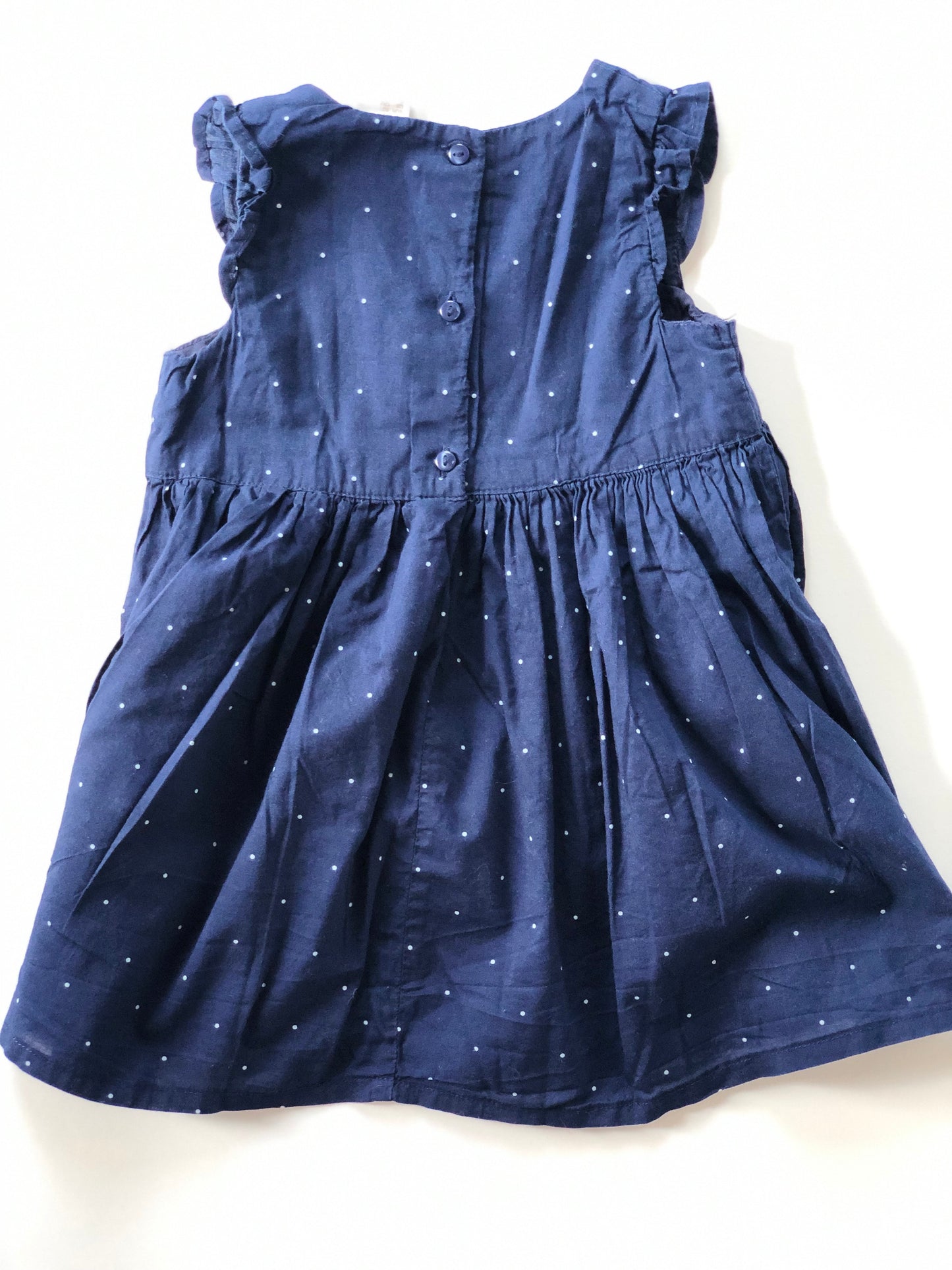 Robe sans manche bleue à pois H&M 12 mois