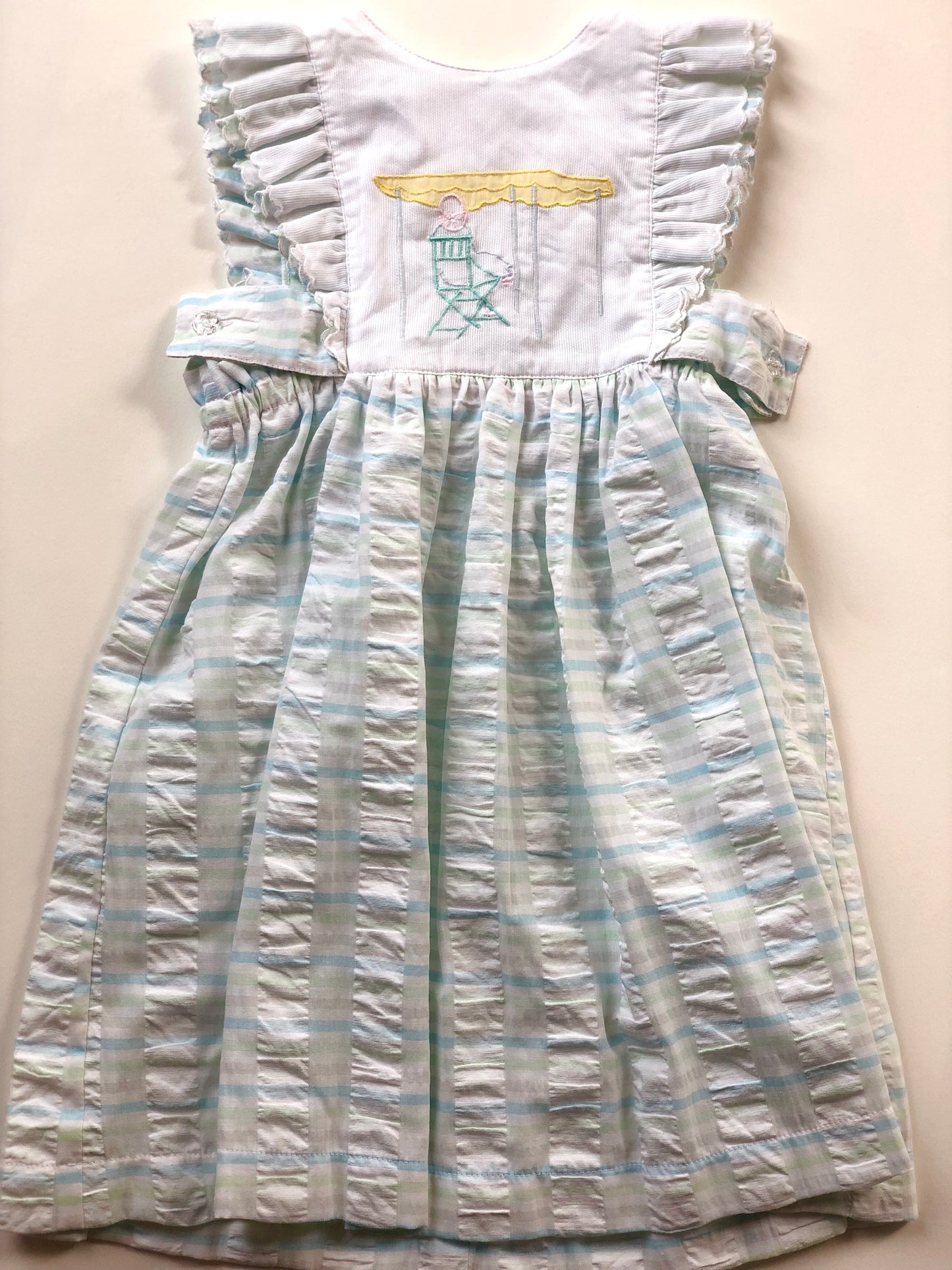 Robe pastel rayée vintage Gilel baby 2 ans