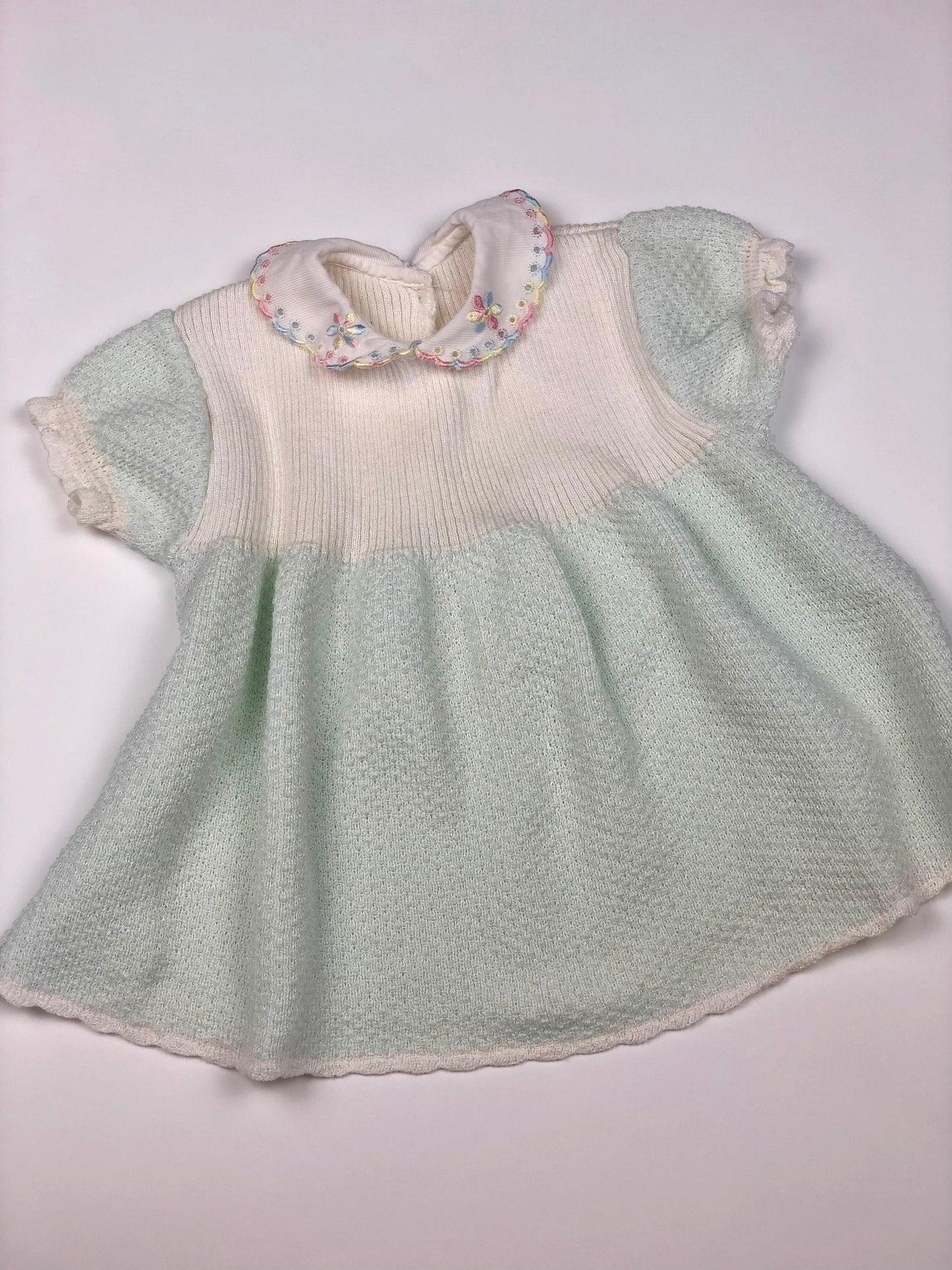 Robe en mailles vintage bleue 6 mois