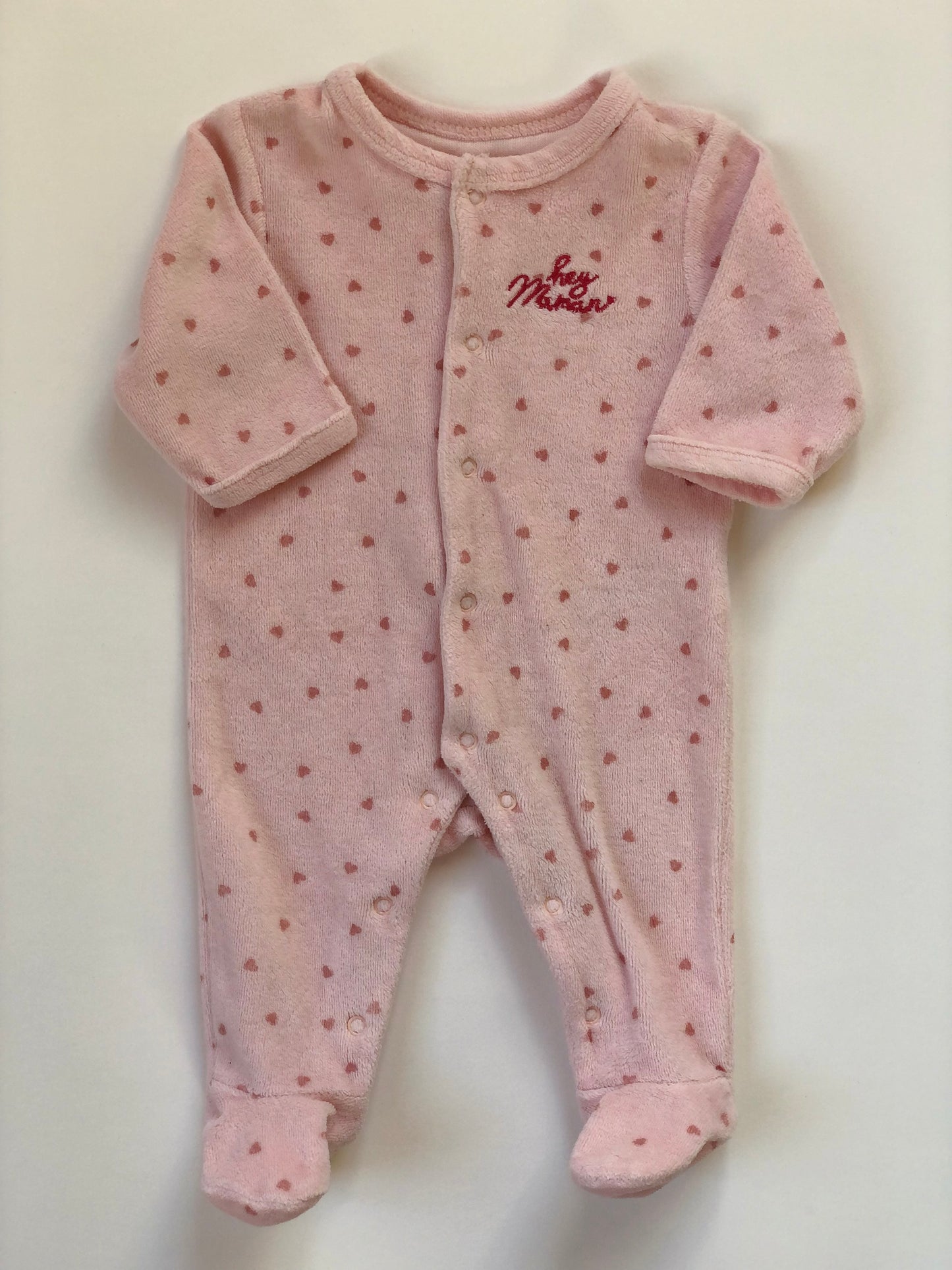 Pyjama en velours rose Vertbaudet 1 mois