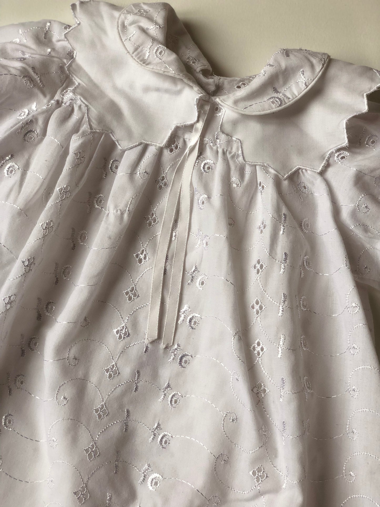 Robe de Baptême blanche vintage Coquet 12 mois