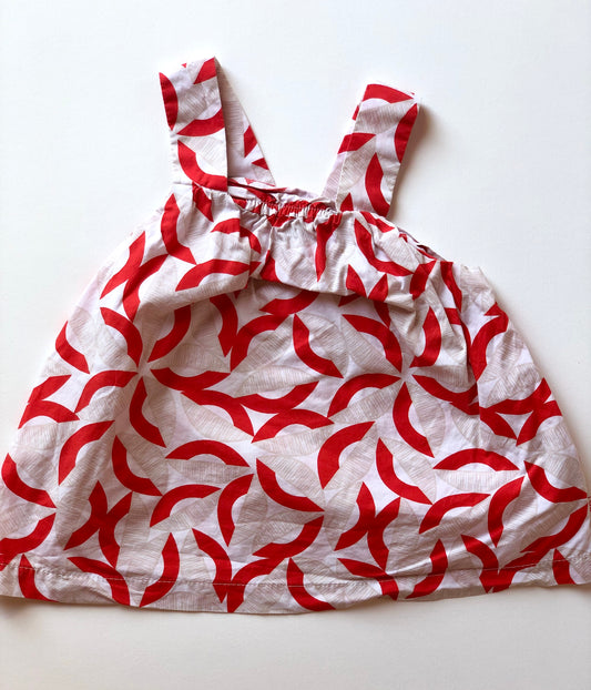 Robe à motifs blanc et rouge Obaïbi 12 mois