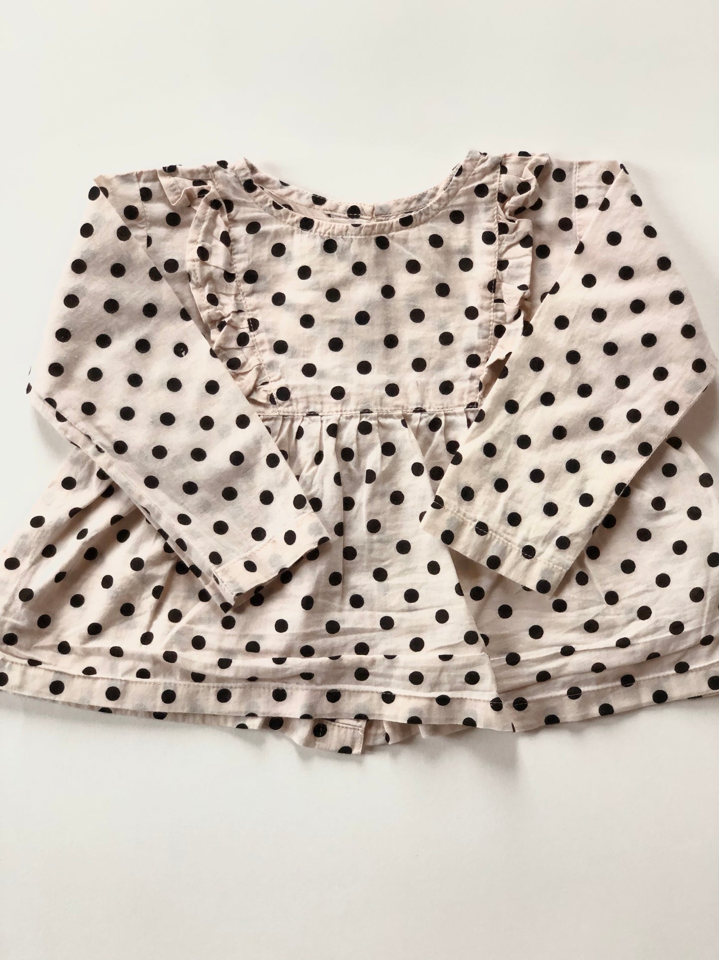 Blouse rose à pois noir Le Petit Lucas du Tertre 9 mois