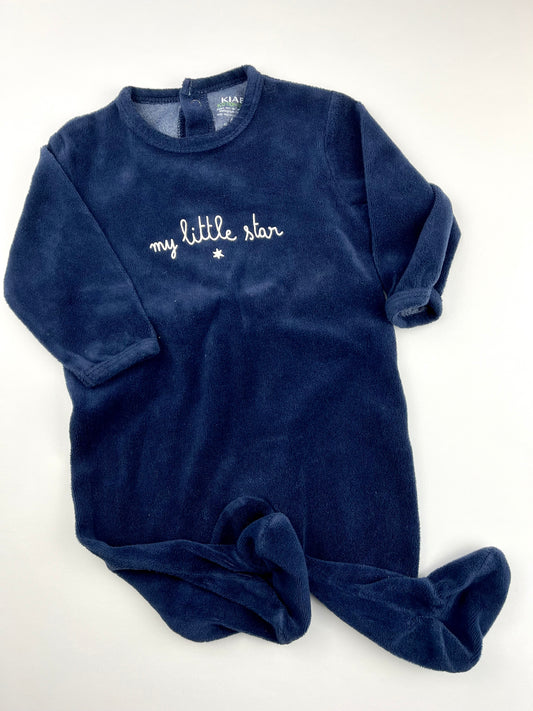 Pyjama en velours bleu marine Kiabi 6 mois