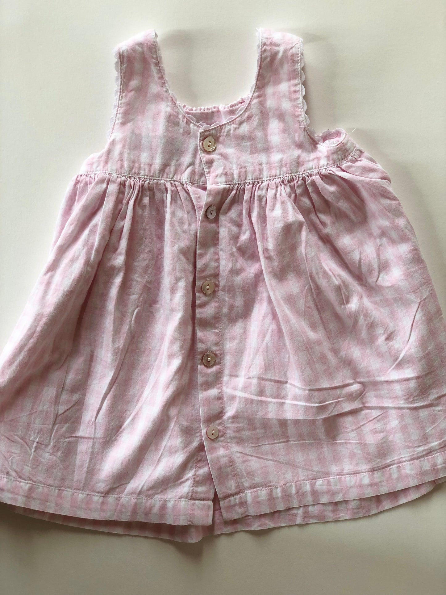 Robe à bretelles vichy rose et blanche vintage Tartine et Chocolat 12 mois