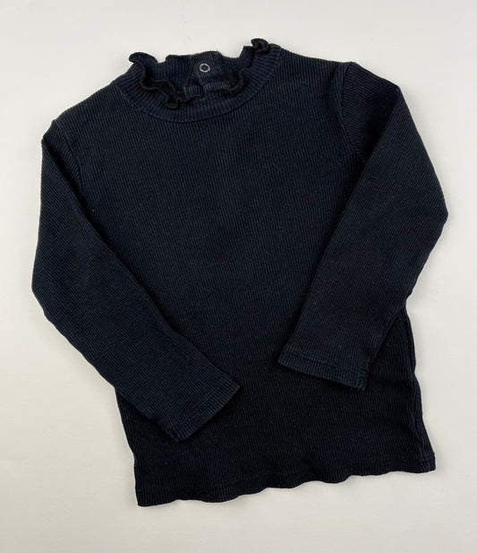 T-shirt manches longues noir Kiabi 18 mois