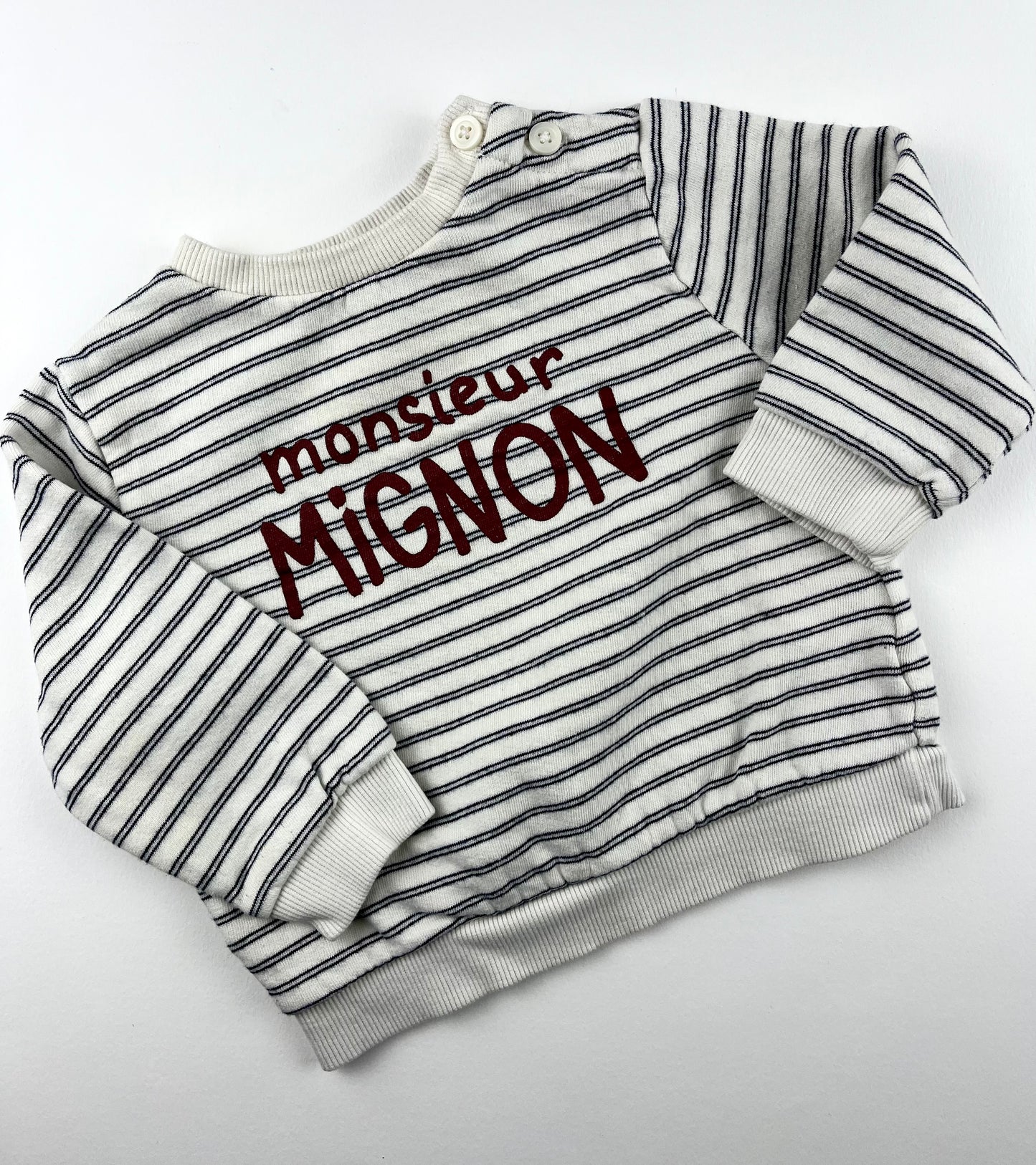 Sweat rayé blanc Kiabi 18 mois