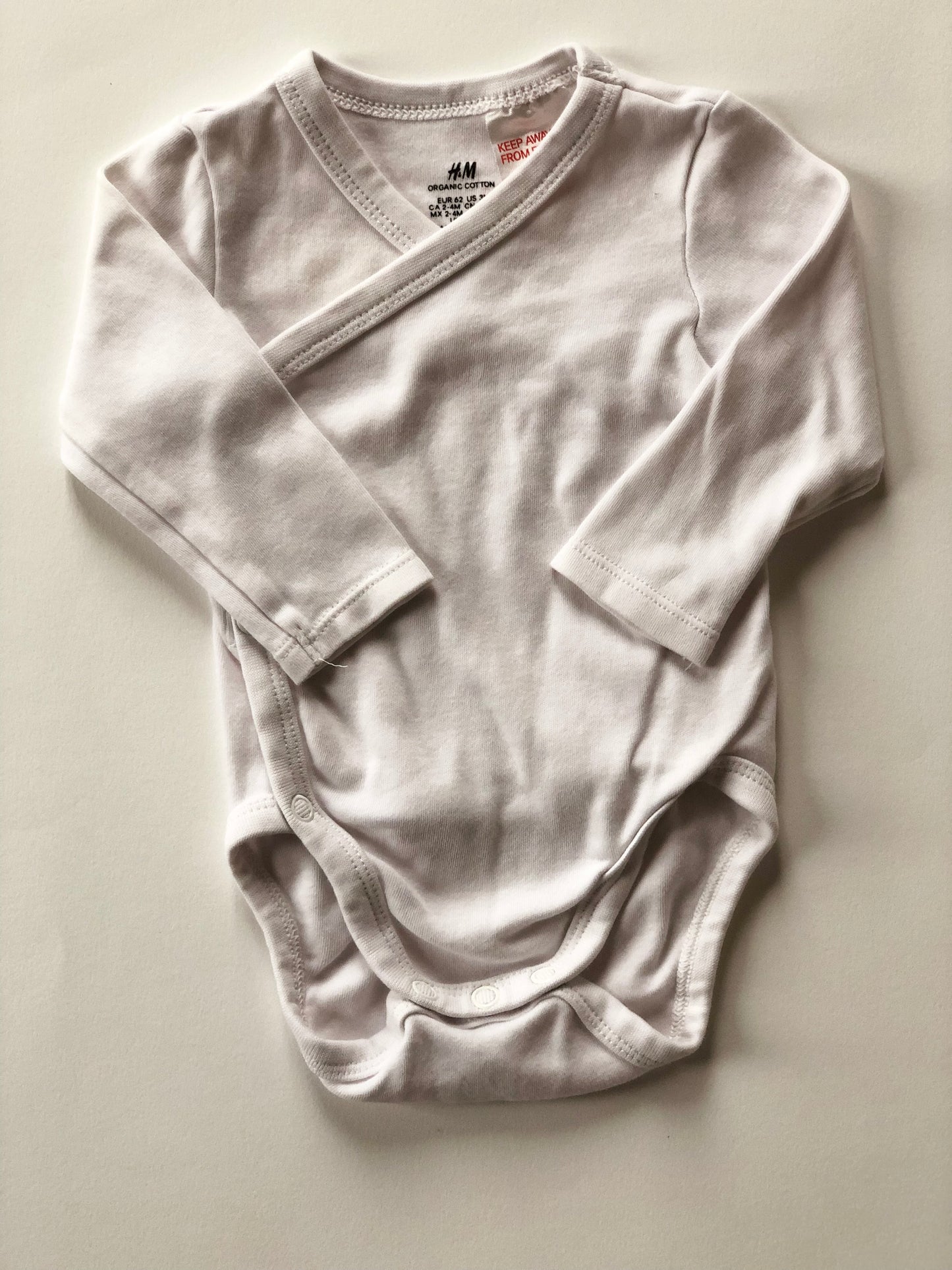 Bodie croisé manches longues blanc H&M 3 mois