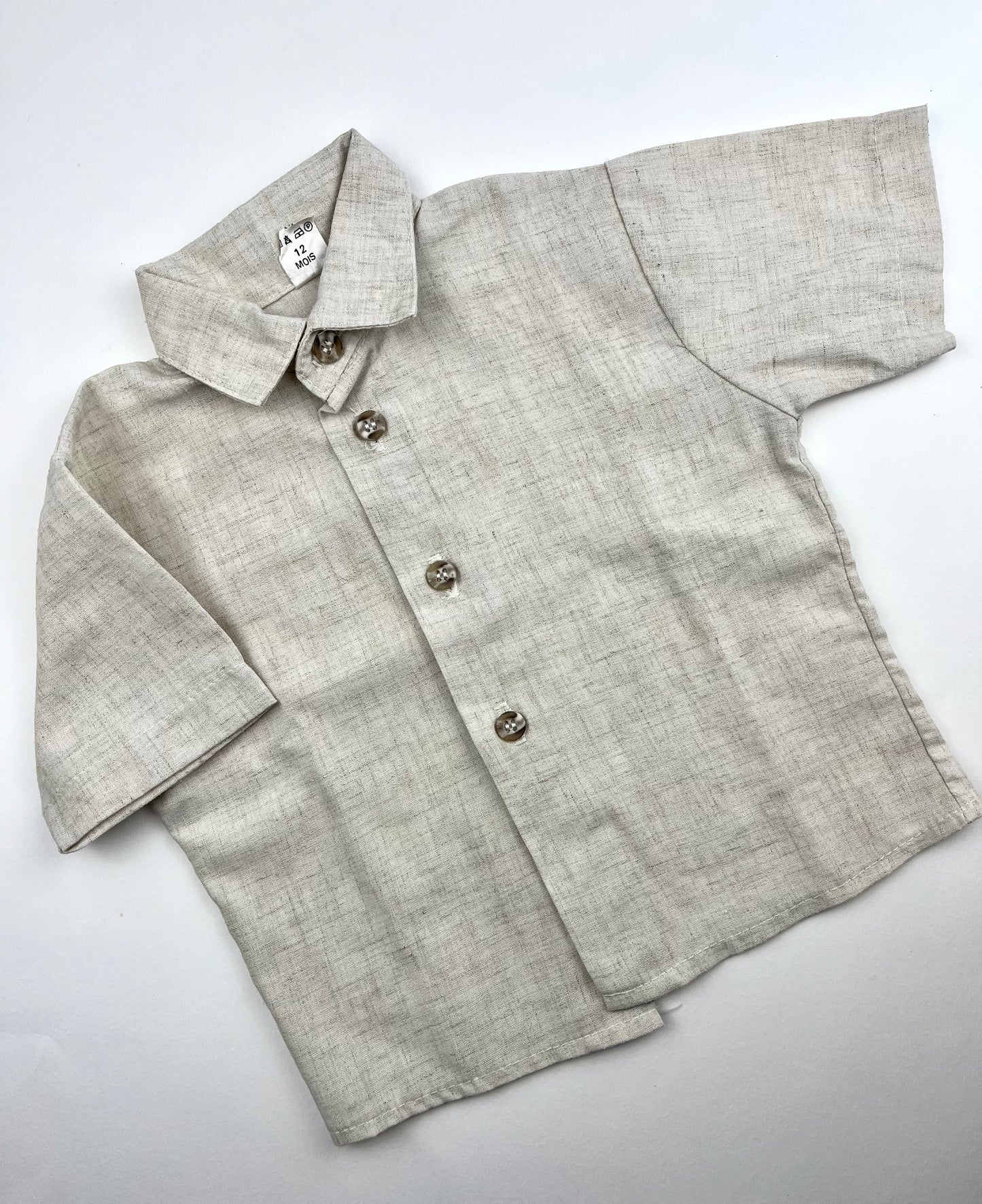 Chemise large beige vintage 12 mois