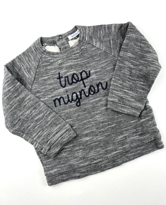 Pull en mailles gris Bout’chou 18 mois