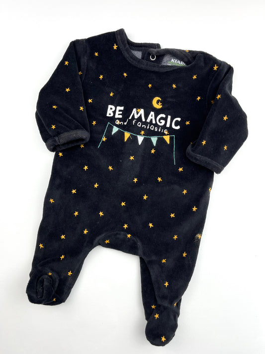 Pyjama en velours noir Kiabi 1 mois