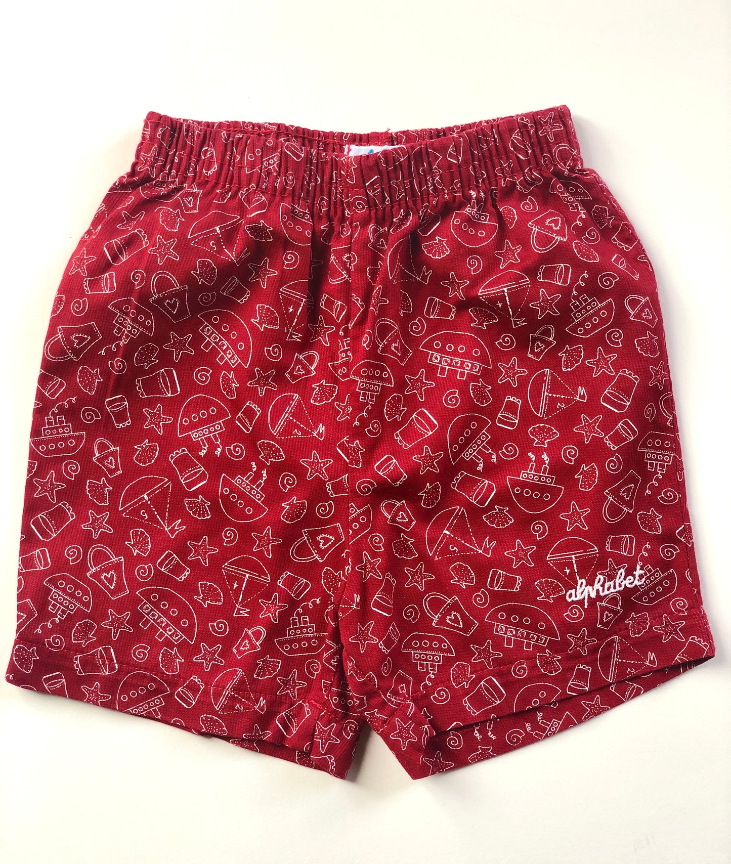 Short rouge motifs marin vintage Alphabet 1 an