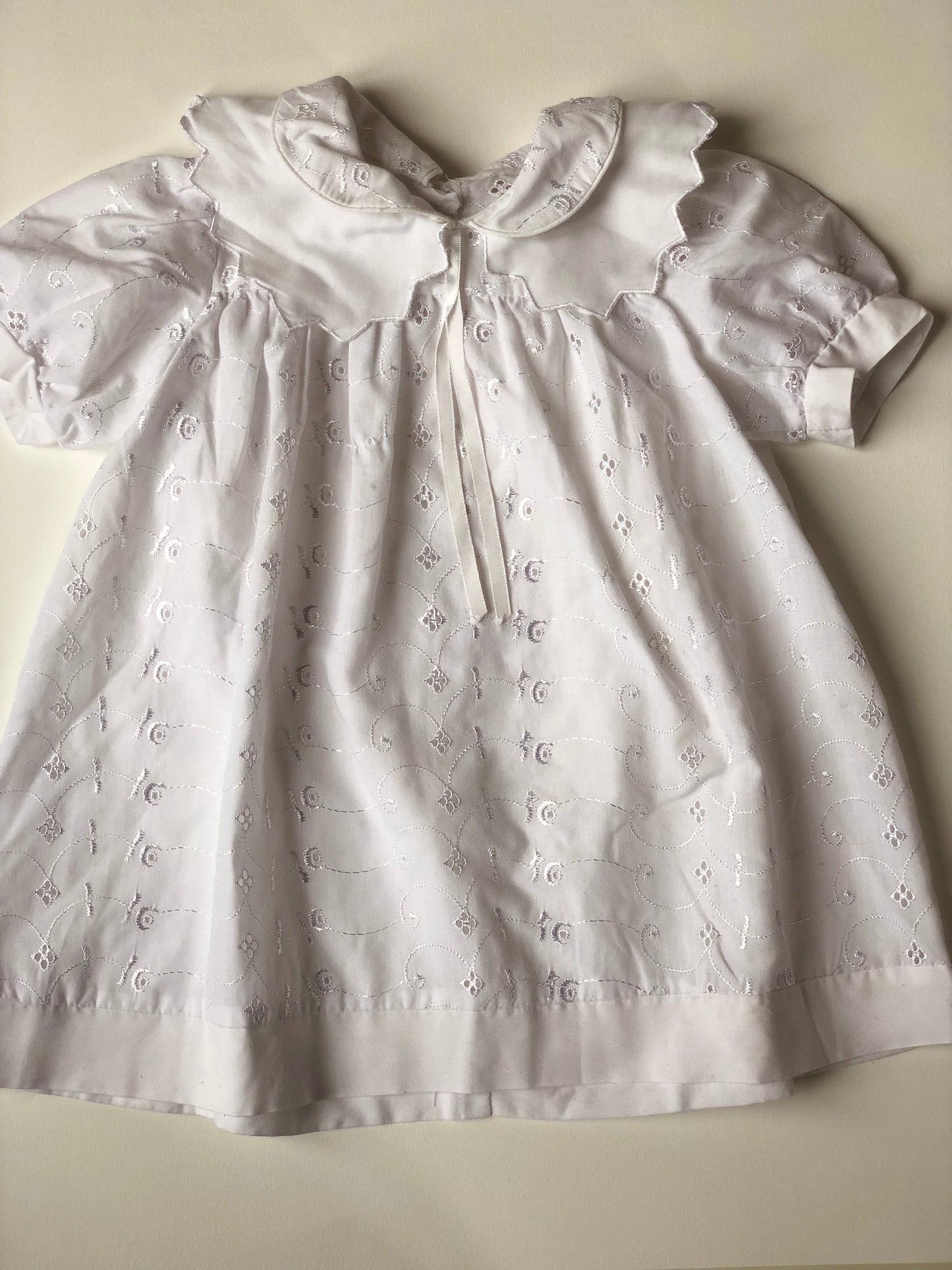 Robe de Baptême blanche vintage Coquet 12 mois